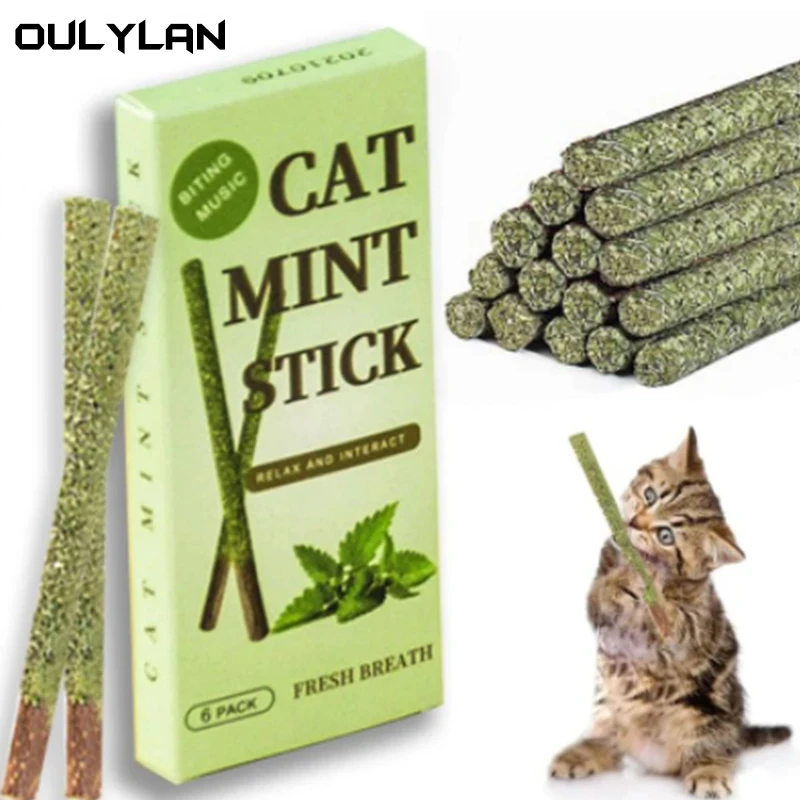 Жевательные палочки для кошек всех возрастов, 6 палочек/кошачьи кошечки, деревянные палочки для чистки зубов