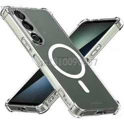 Durable Magnetic Wireless Charging Shockproof Case with Reinforced Corners - Xperia5 II 2020 (Clear)
