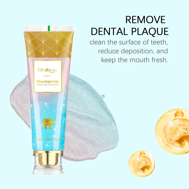 Niacinamide Whitening Toothpaste Dental Stains Removing Prevent Bad Breath Oral Cleaning Refreshing Reduces Plaque Toothpaste 5