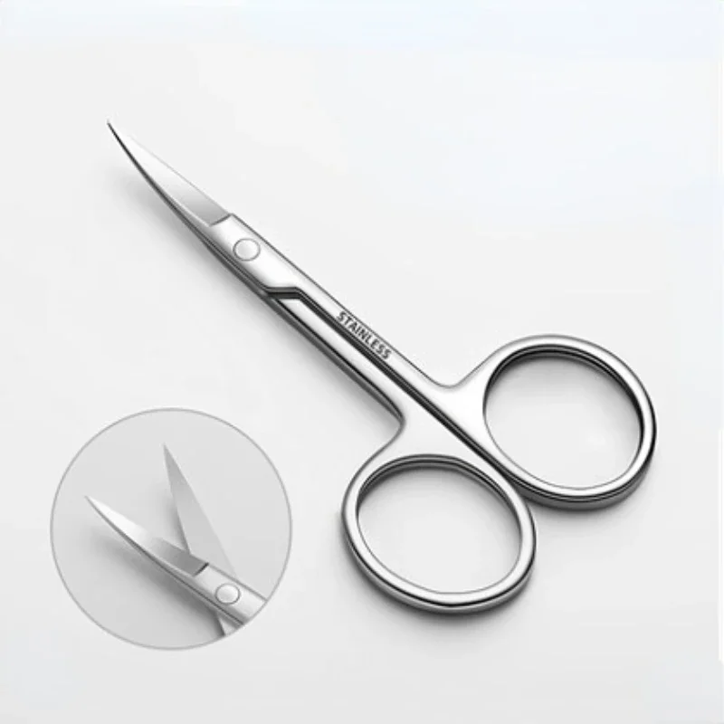 

New Facial Hair Scissors Rounded Stainless Steel Mustache Nose Hair Beard Eyebrows Eyelashes Trimming Multifunctional Clippers
