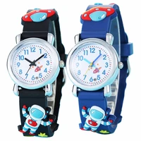 Hot Sell UFO Astronaut Children Watch for 1-15 Years Old Boys Soft Silicone Cartoon Kids Quartz Wristwatches Clock 1