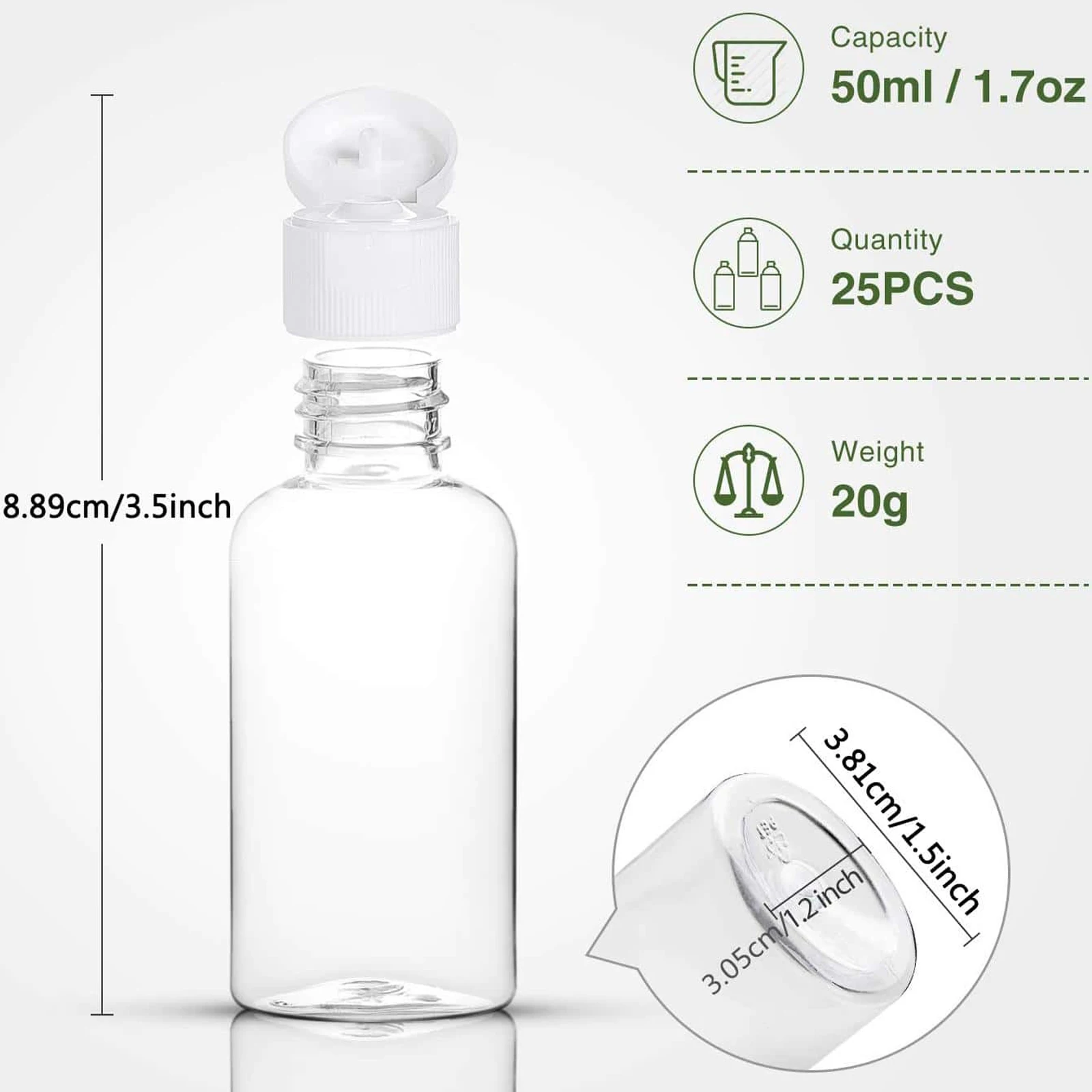 Plastic Empty Bottles with Flip Small Travel Size Bottles for Shampoo Lotion Body Soap 25Pcs refillable bottle refillable plastic bottles plastic lotion bottle