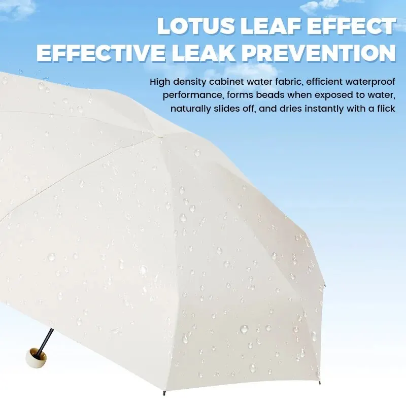 Mini Sun Umbrella 6-Bone Sunshade Umbrella Black Glue Aluminum Alloy Windproof Umbrella Bone Sun Protection Index UPF50+