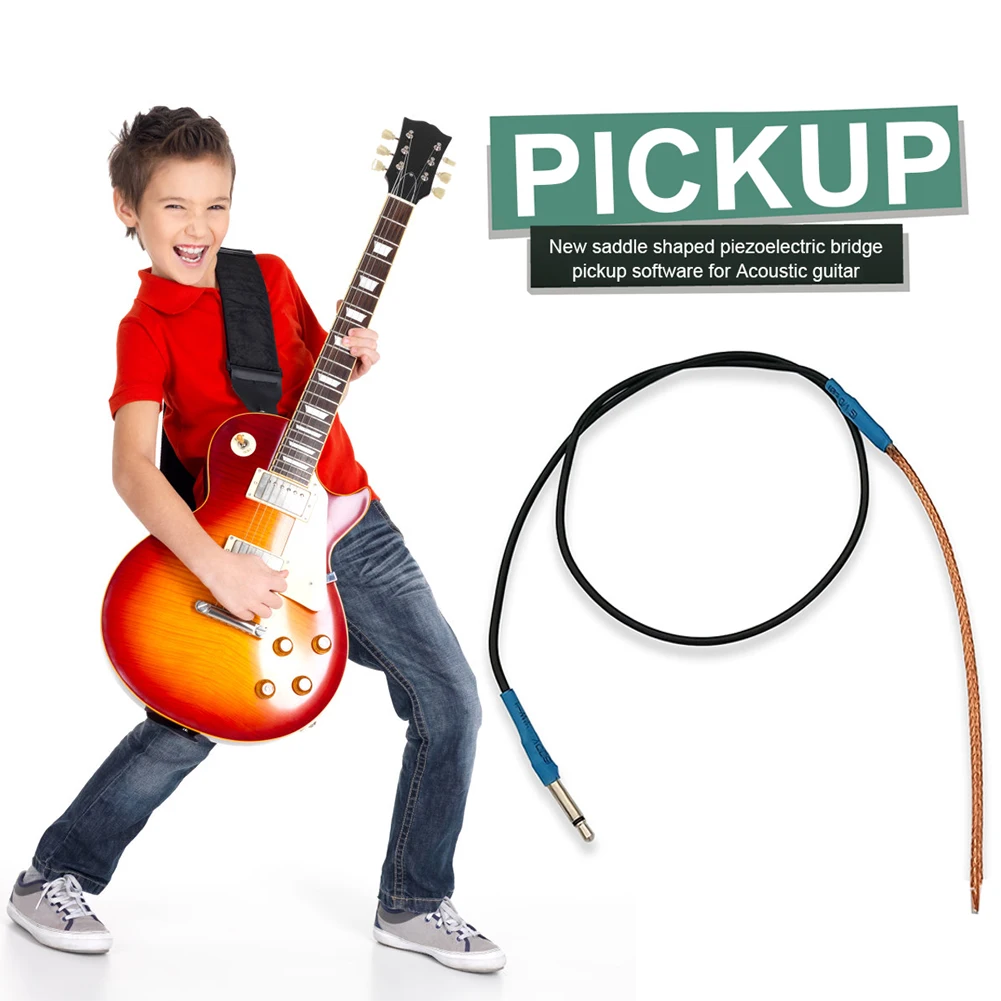 Guitar Saddle Piezo Bridge Pickup Soft Strip Professional Guitar Pickup Sticks Soft Strip with Plug Guitar Parts Accessories