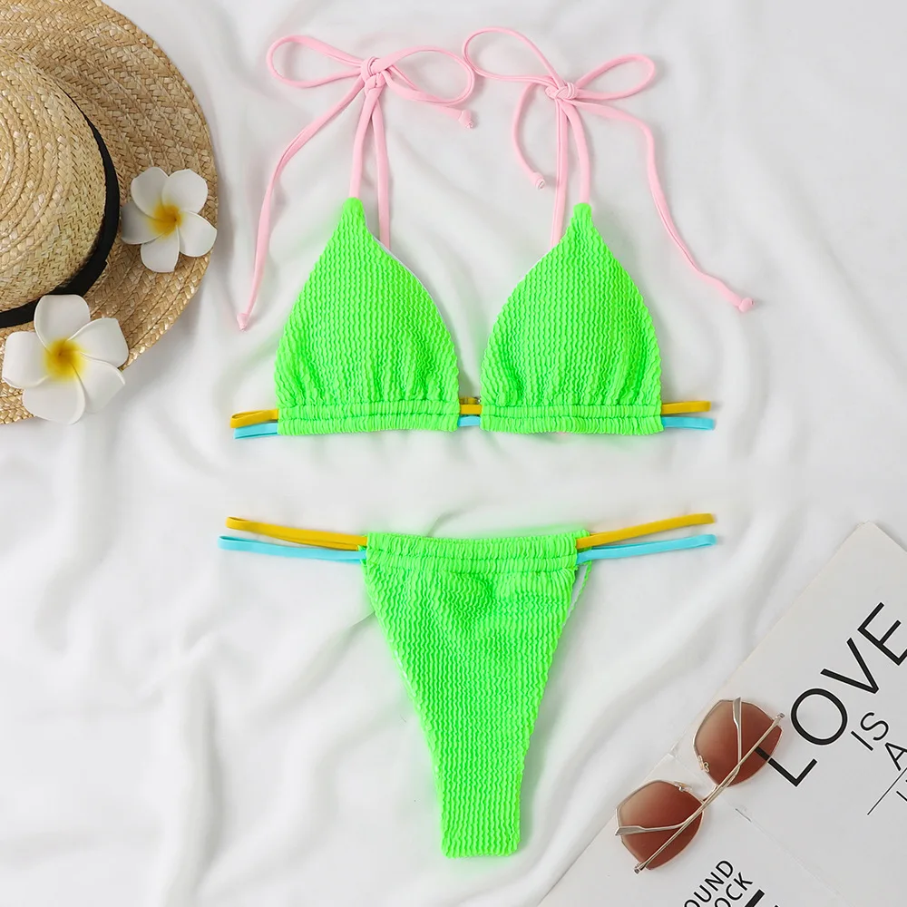 New Fashion Sexy Micro Bikini Black Swimsuit Women Swimwear Padded Thong Bikinis Set Brazilian Bathing Suit Summer Beach Wear