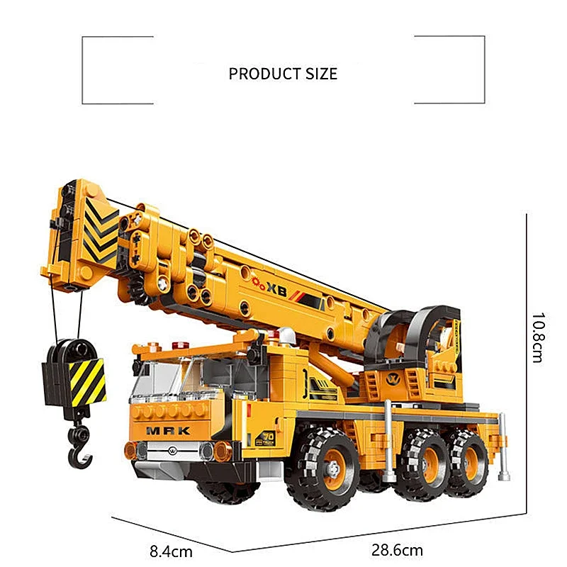 City technical MOC WheelLoader Car Heavy Mining Truck Crane Building Blocks DIY Engineering Excavator Bricks Toy For Children 5