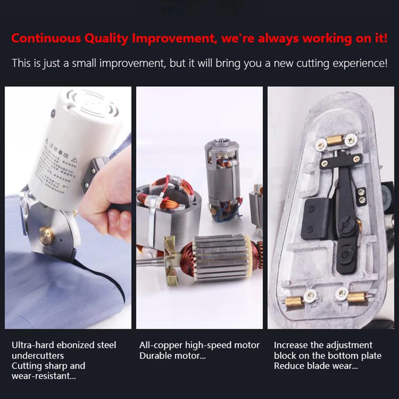 Electric Circular Knife Cutting Machine Clothing Electric Scissors Leather Fabric Paper Handheld Cutting Machine 220V 3