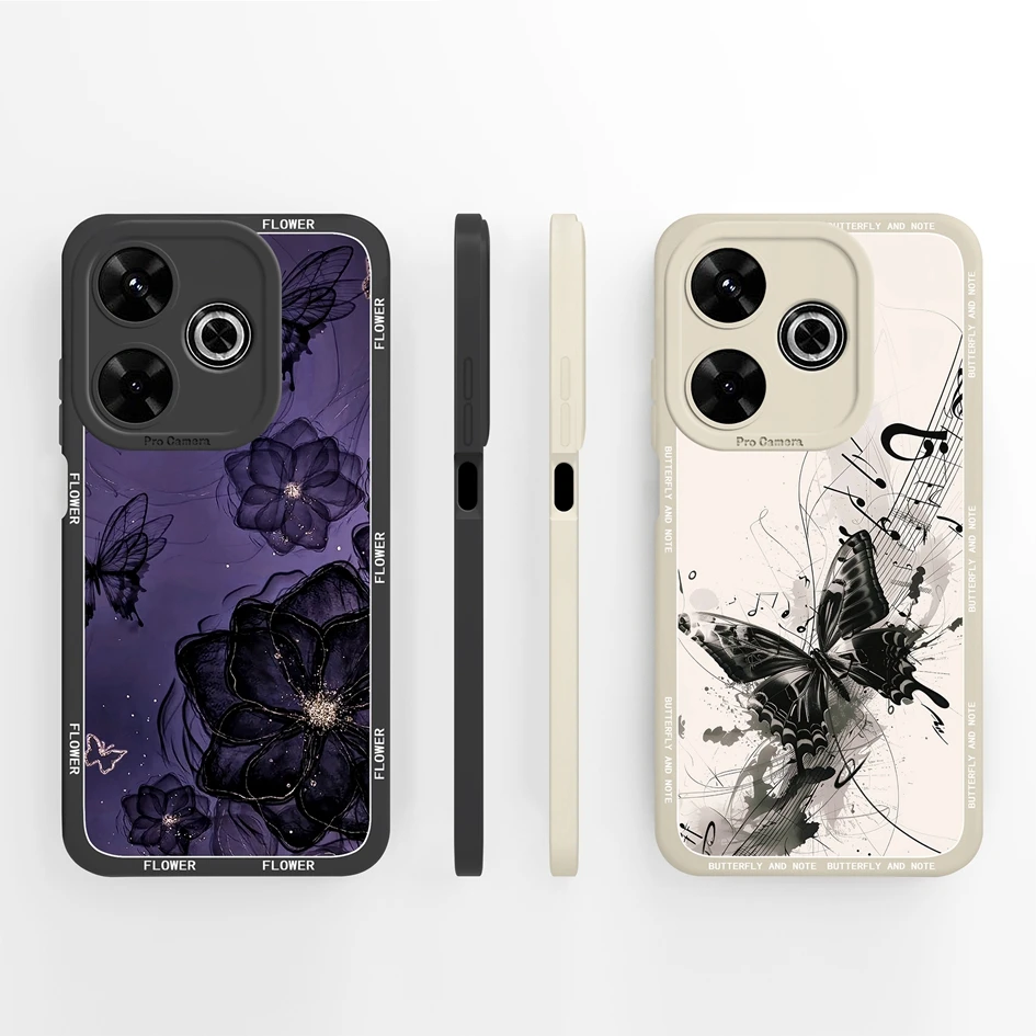 Aesthetic Durable Shockproof Silicone Phone Case with Pretty Flower Design