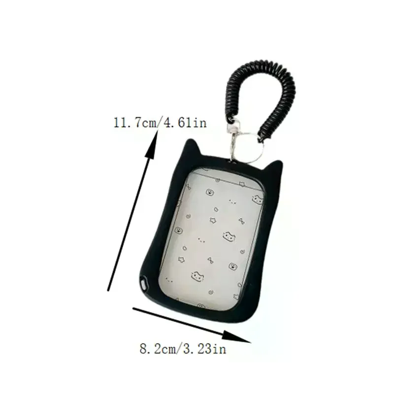 Portafoto per gatti carino con portacarte in corda elastica Portafoto per idol Display per carte di archiviazione per foto Proteggi borsa con ciondolo Decor Portachiavi Regali - immagine 5