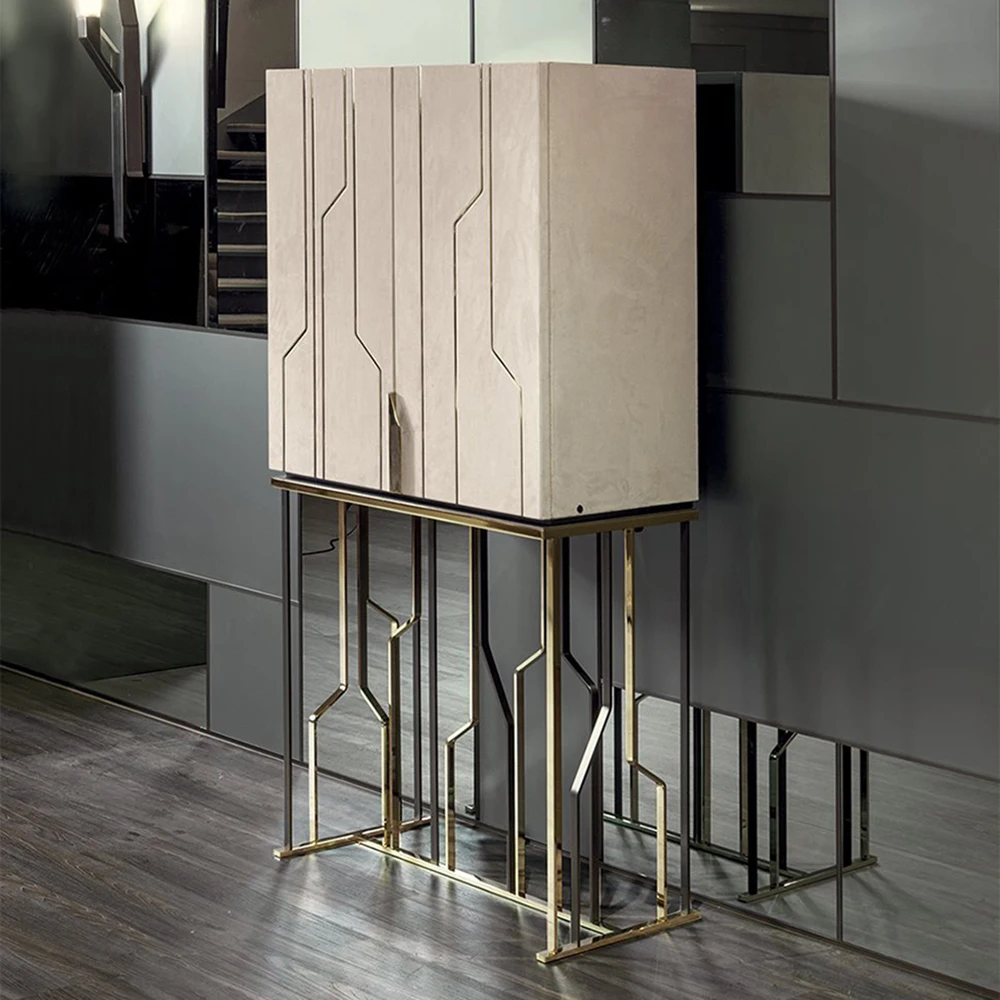 most fashionable China modern style metal wooden high quality sideboard furniture delicate home decor cabinet for apartment