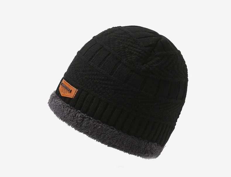 Men's Windproof Hat Outdoor Travel Leisure Winter Scarf Gloves Three-Piece Neck One Plus Cashmere Warm Winter Knitted Hat