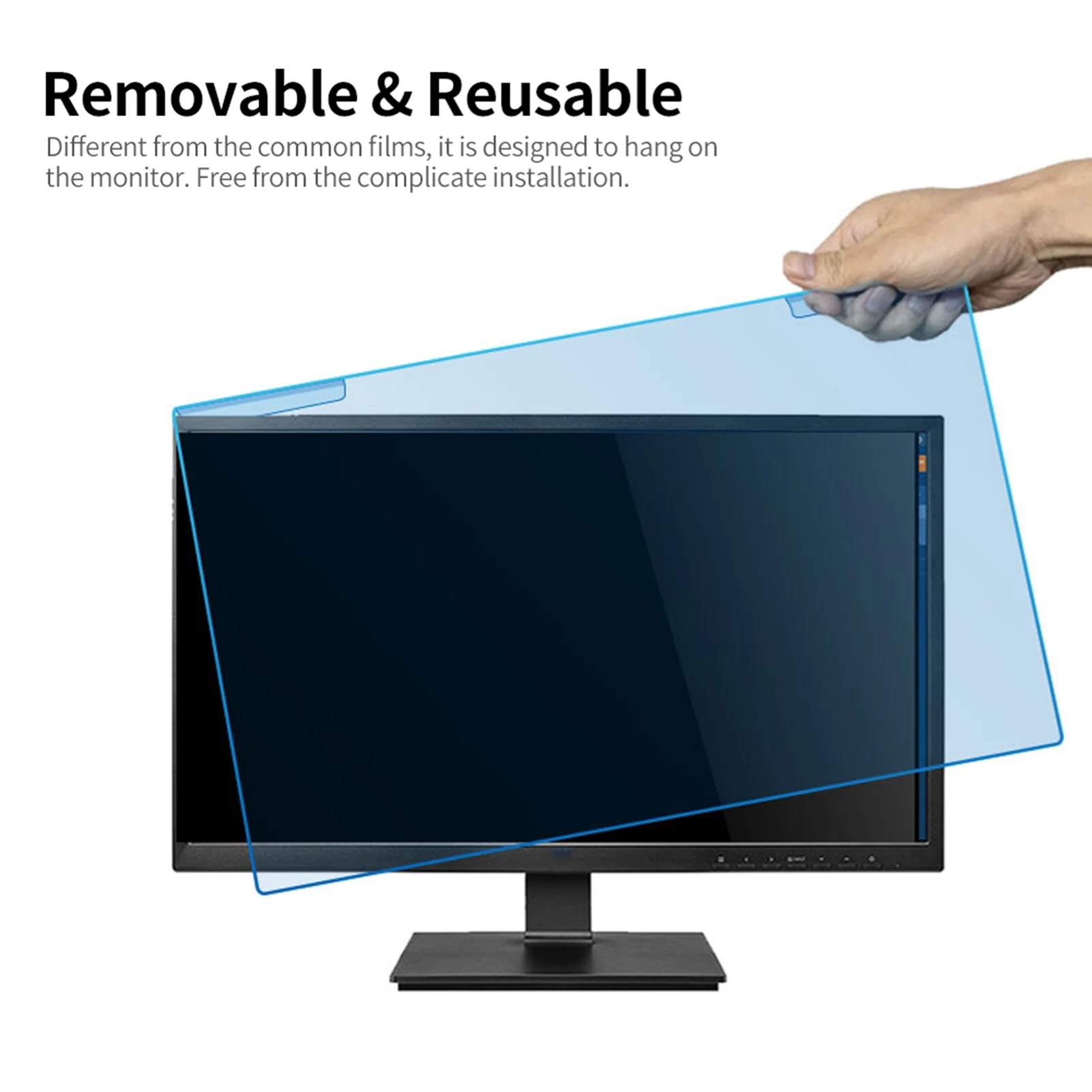 Hanging Blue Light Blocking Screen Protector High-transmittance Anti-UV Eye Protection Film for 26-27'' Desktop Monitor monitor screen film