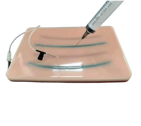 

Human Skin Suture Model Venipuncture IV Injection Training Pad Silicone Injection Practice 4 Veins Imbedded 3 Skin Layers