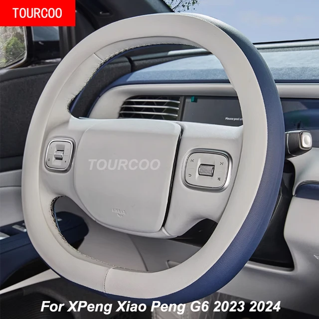 For XPeng Xiao Peng G6 2023 2024 Car Steering Wheel Cover Leather Non-slip Auto Interior Accessories 1