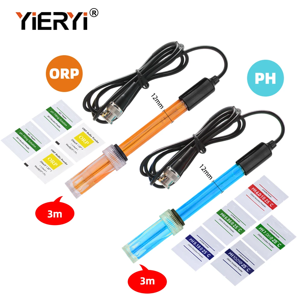 PH ORP Probe Sensor 300cm Cable With BNC Q9 Connector For Aquarium Hydroponics W