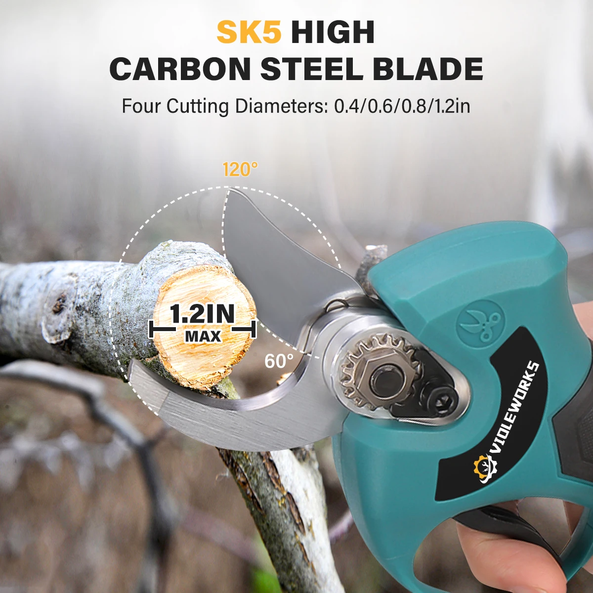 Violeworks Brushless 4 Gear Cordless Pruner Shear Fruit Tree Bonsai Pruning Electric Tree Branches Cutter Gardening Tool Pruning Tools AliExpress