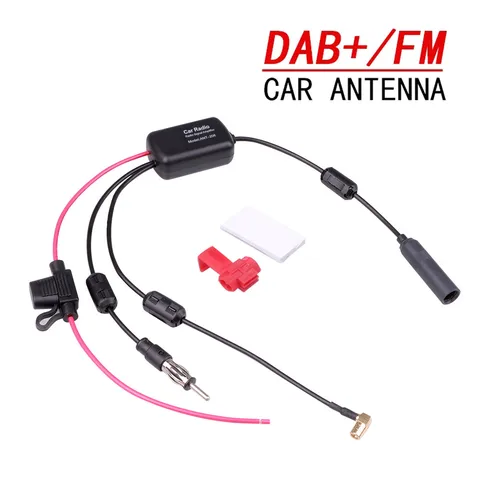 Stereo Antenna Aerial Splitter Cable Adapter 12V Radio Signal Amplifier Antenna Signal Booster FM/AM Car Accessories