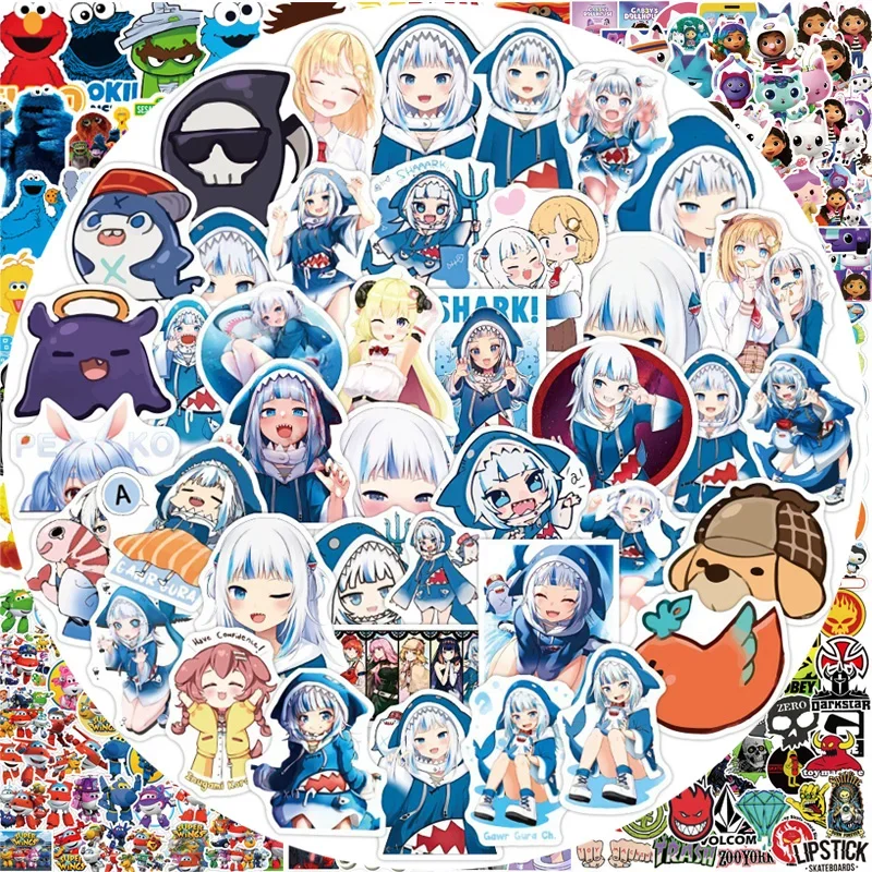 Virtual YouTuber PVC Hololive Stickers Waterproof For Luggage Wall Car Laptop Bicycle Motorcycle Notebook Laptop Shark Decals virtual brazilia 2 cd