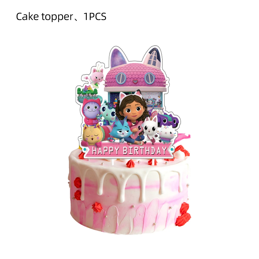 Gabby House Theme Cake Topper 1pcs/lot Cake Decoration Kids Girls Birthday Party Supplies Baby Shower Cupcake Picks