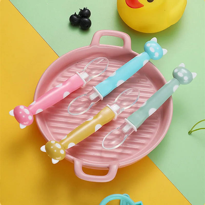 Soft Silicone Tip Spoon Baby Feeding Spoon Cartoon Pig Baby Spoon with PP  Handle Children Food Baby Spoons Feeder Utensils - AliExpress