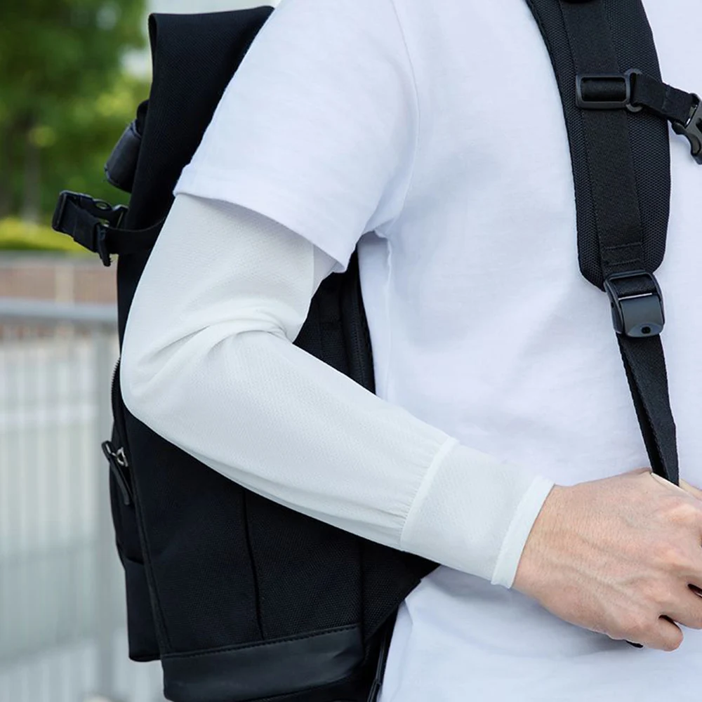 Durable UV Protection Sunscreen Ice Sleeves Loose Breathable Wear-resistant Outdoor Work Arm Warmers Men's Arm Sleeves Summer 4