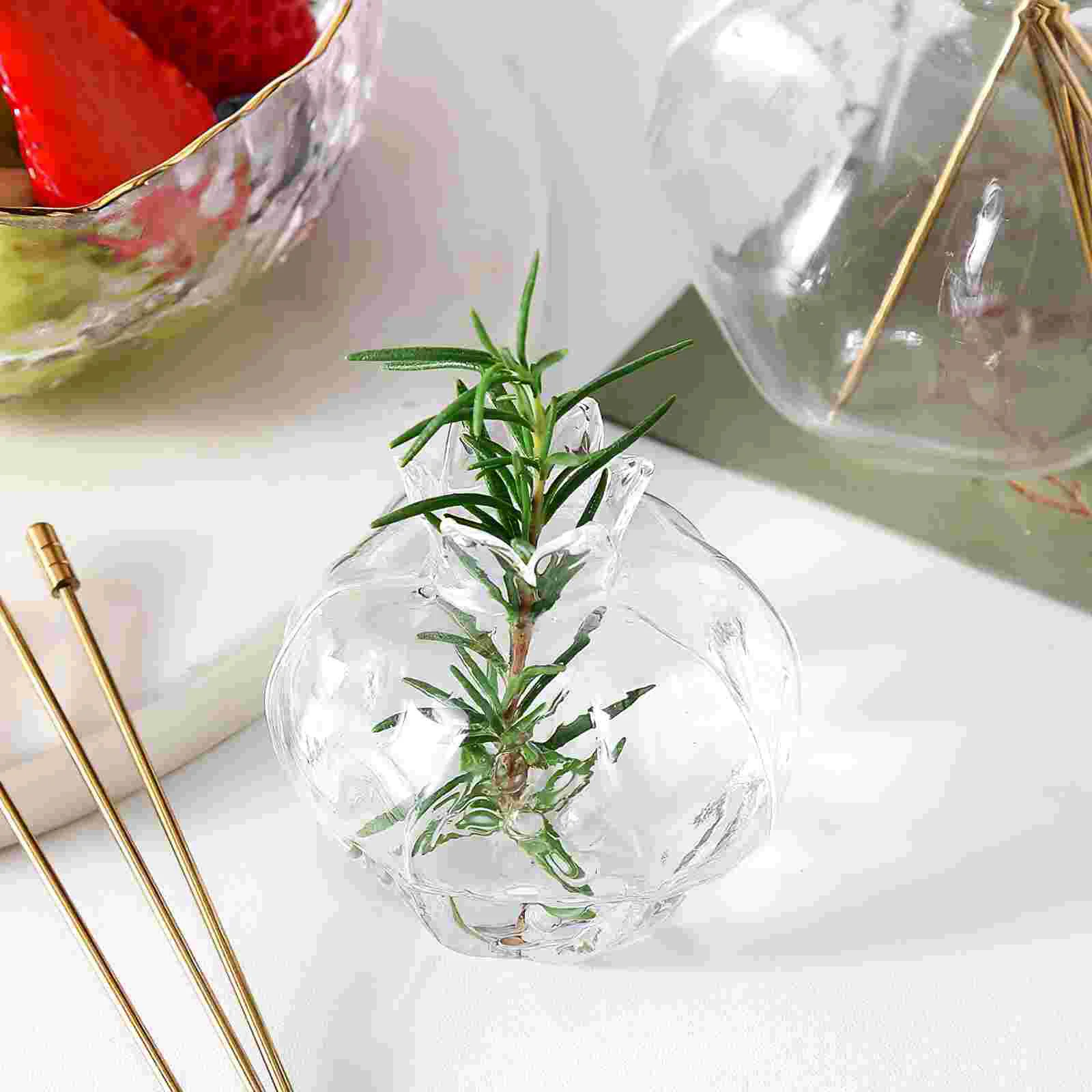 Pomegranate Glass Vase Flower Arrangement Vase Creative Vase Hydroponic Planter Vase Home Decor Plant Pot Vase Table Centerpiece 6