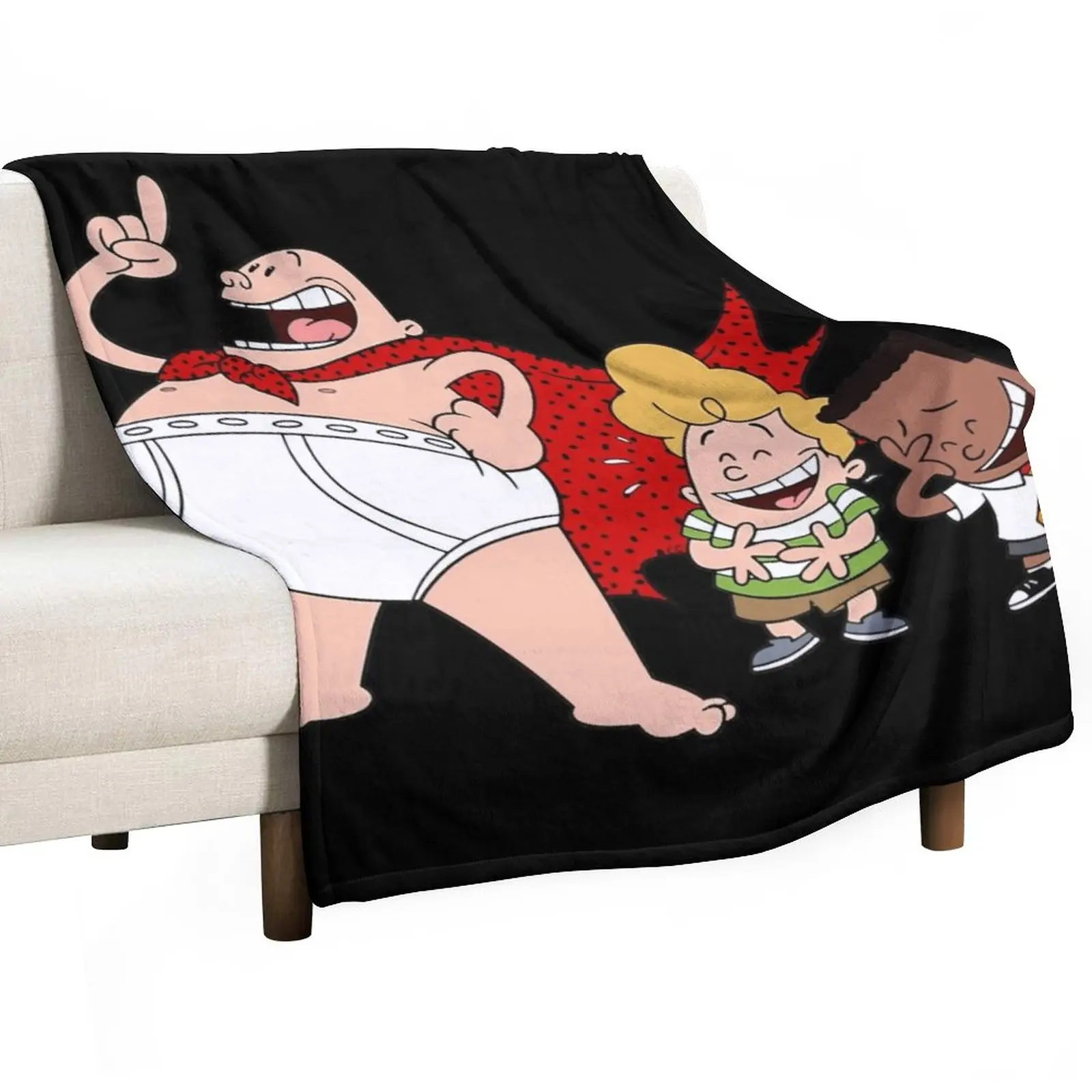 

captain underpants cartoon Throw Blanket wednesday Luxury Thicken Blanket bed plaid Furry Blankets