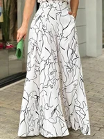 Women's Elegant Waist Halter Jumpsuit Casual Print Tie Sleeveless Wide Leg Long Pant Summer Clothing - Image 5