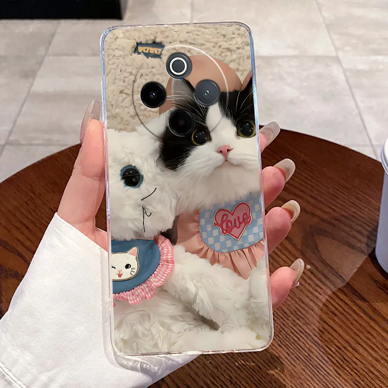 Aesthetic Fashion Cute Cat Astronaut Soft Silicone Transparent Phone Case