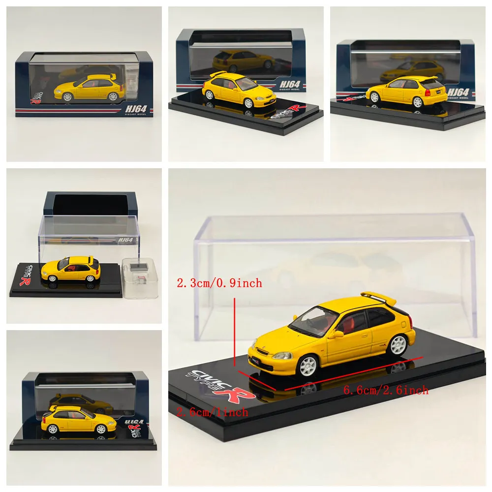 취미 일본 1/64 CIVIC TYPE R (EK9) 1997 Custom Starlight Sunlight Championship ADVAN 엔진 다이캐스트 모델 자동차 컬렉션 포함