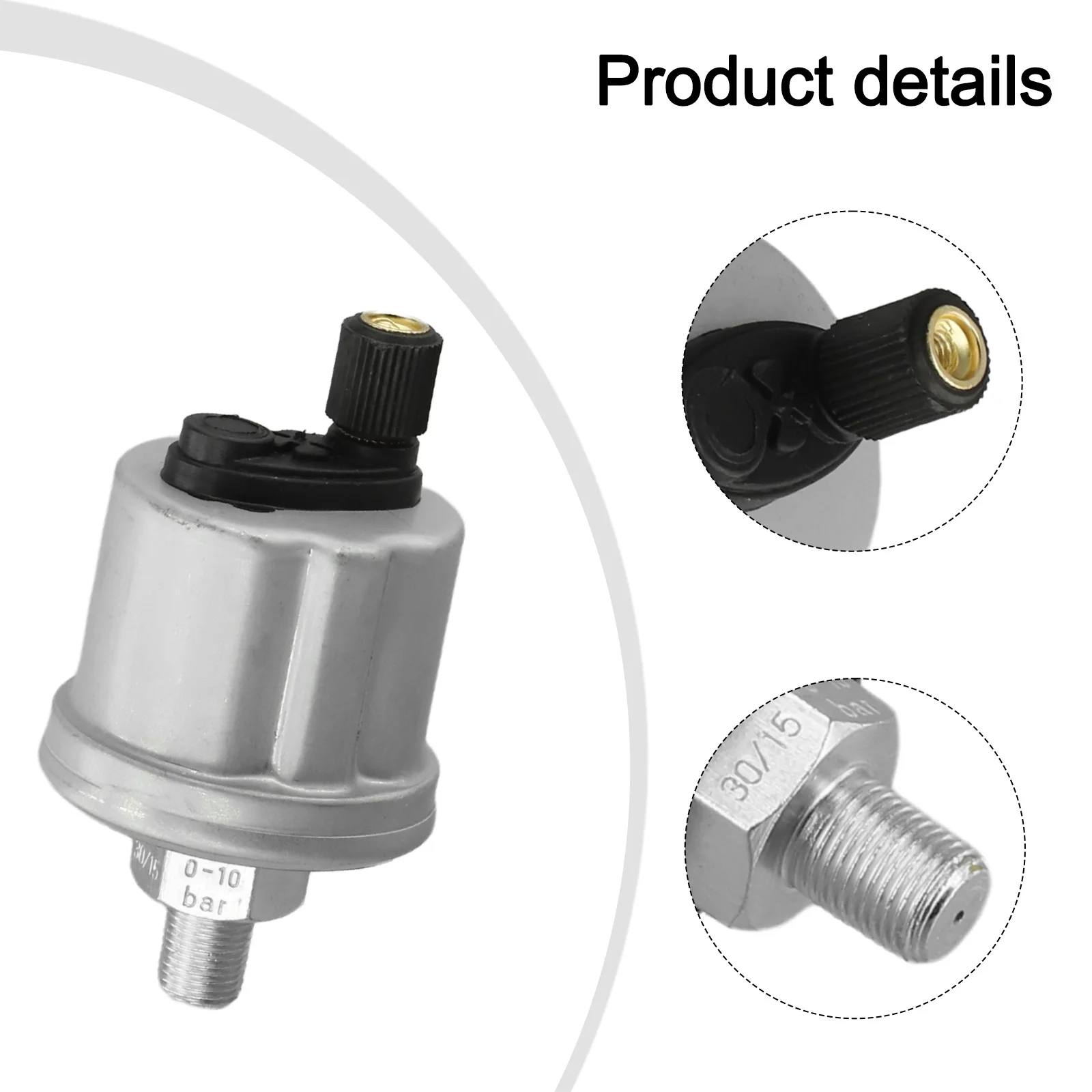 1pc Oil Pressure Sensor 1/8-27NPTF Car Engine Oil Pressure Sensor 0-10BAR For VDO Single Measurement Control