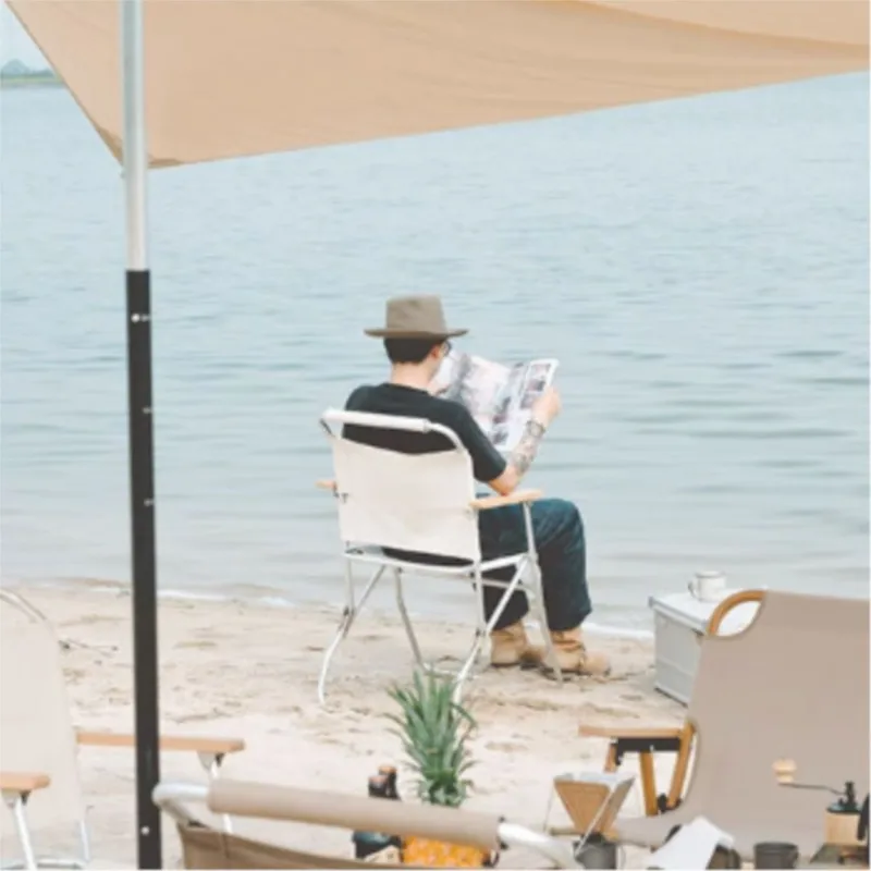 Folding Chair Outdoor Camping Aluminum Alloy Tall Army Chair Leisure Portable Backrest For British Rover Restaurant