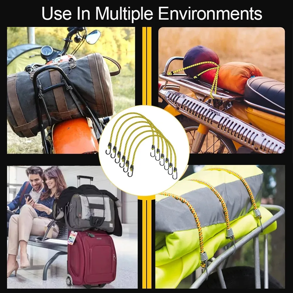 100cm Elastic Bungee Cords Bungee Straps High Elasticity Luggage Straps Rope for Bike Tents Camping RVs Trunks Luggage Racks
