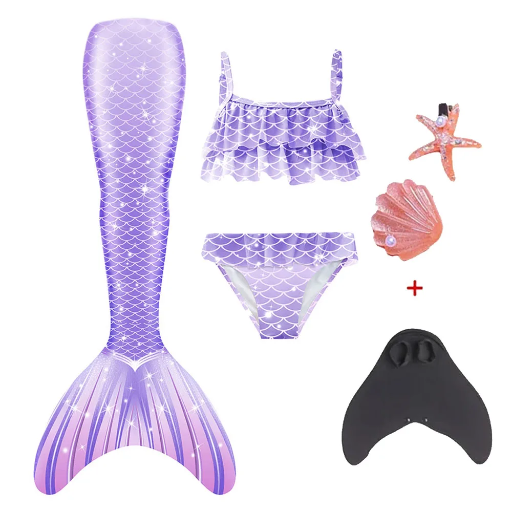 Fantasy Girls M-Mermaid Tail Beach Clothe Costume Can Add Monofins Bikini Swimming Cosplay MermaIed for Children Summer Swimwear cosplay costume,mermaid costume