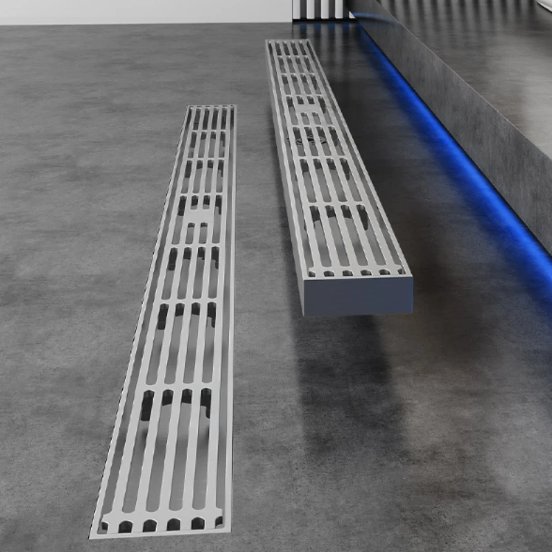 ท่อระบายน้ำแบบลาดเอียงขนาดใหญ่ สแตนเลส 304 ขัดเงา ใช้ได้ทั่วไปในห้องน้ำ ป้องกันการอุดตัน 1