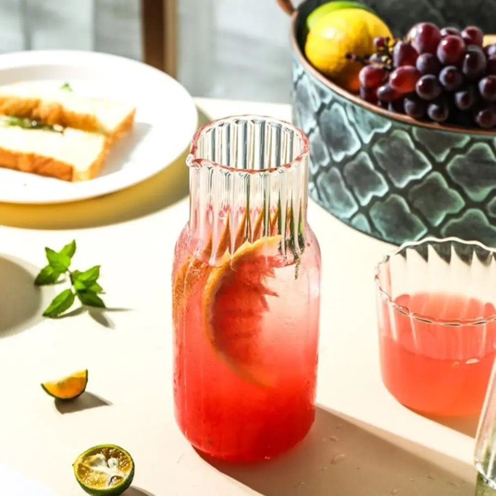 1 Set Bedside Water Carafe Glass Set Night Carafe with Tumbler Glass 600ml