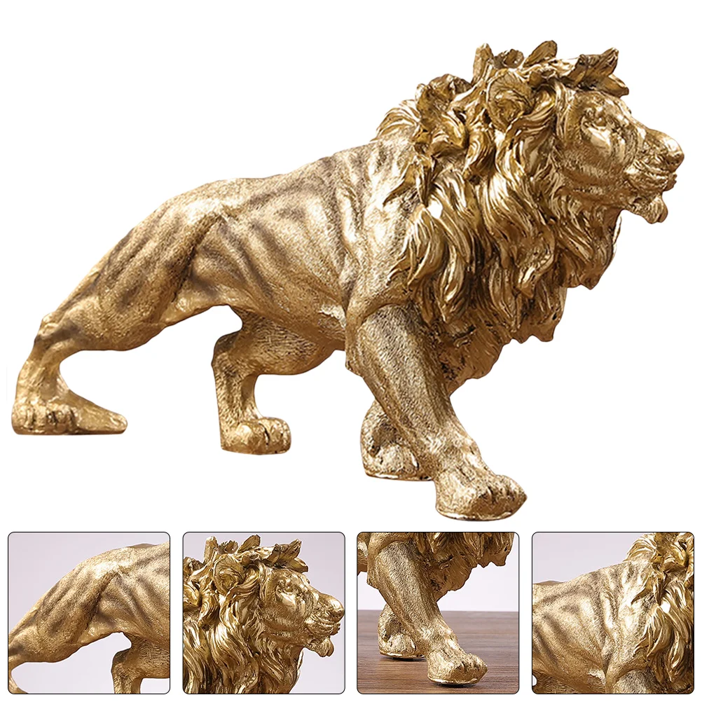 

Desk Ornaments Office Vintage Decor House Decorations for Home Resin Lion Figurine