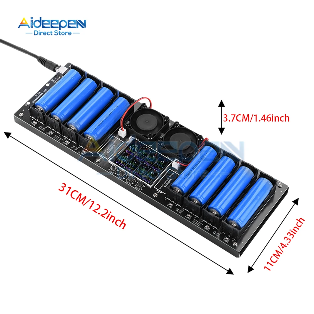 8 CH 18650 Lithium Battery Capacity Tester MAh Capacity Division Internal Resistance Measuring Module 18650 Battery Tester 3
