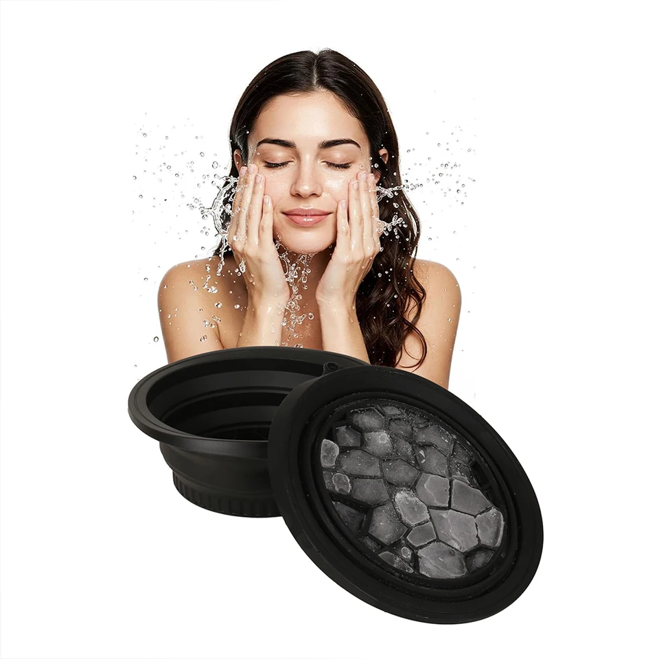 Collapsible Silicone Ice Basin for Skincare