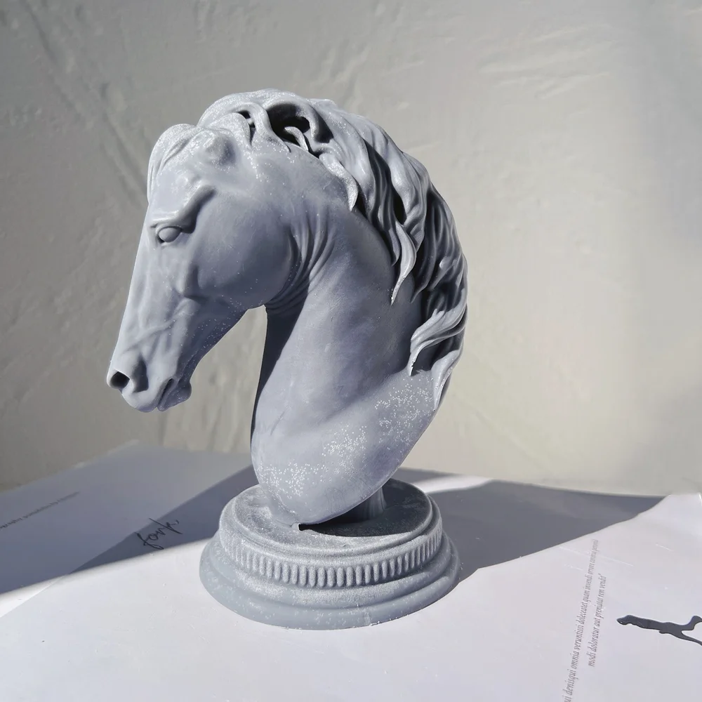 Živočich poney svíčka mould kůň hlava sochu svíčka silikon plíseň busta jízdní socha umění figurka sojové krém na boty molds