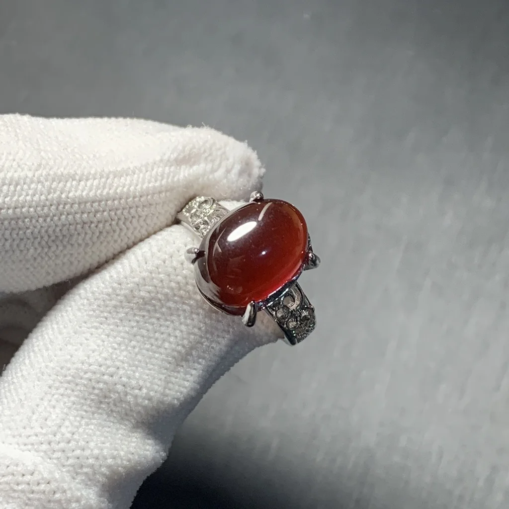 Natural Garnet Ring Oval Stone Female Handmade Rings Fine Jewelry for Women Gift Multicolor vintage style