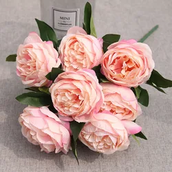 Elegant Burgundy Rose Bouquet - Artificial Floral Arrangement for Home Decor, Weddings, and Events (Light pink)