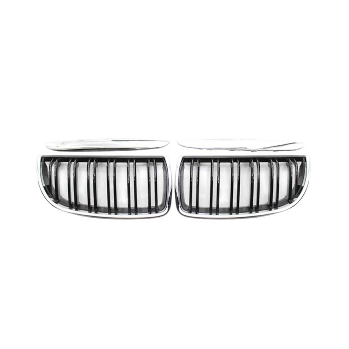

Car Chrome Double Line Front Hood Kidney Grill Mesh Sport Racing Grills for BMW 3 Series E90 E91 2005-2008