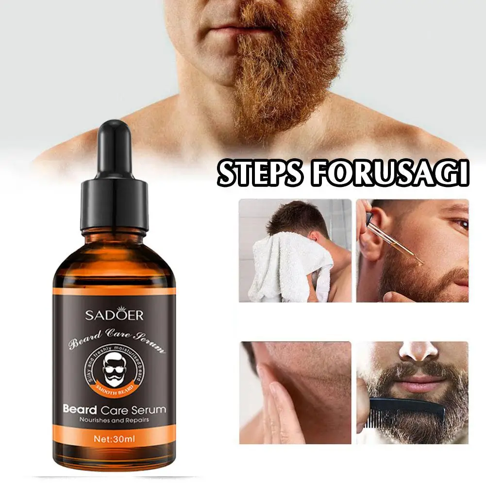 30ML Men Natural Beard Growth Oil Moisturizing Smoothing Oil Beard Care Beard Tools Conditioner Gentlemen Dashing T5B2 beard growth oil activator serum balm 1pc men s beard serum organic care beard serum 100% liquid 30ml growth beard 15ml d5z4