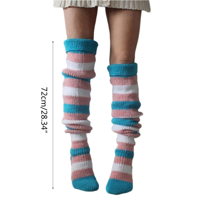 Women Warm Socks Winter Slouch Leg Warmers Thigh High Stockings