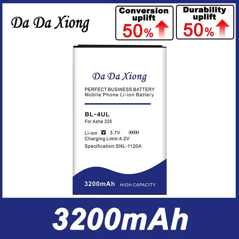 Dadaxiong 100% New 3200Mah Bl-4Ul Bateria For Nokia Asha 225 Asha225 Lumia 225 Rm-1011 Rm-112 Free Double-Sided Tape Sticker