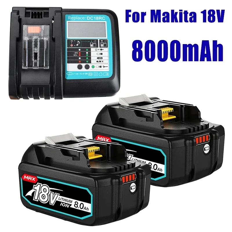 

Аккумуляторная батарея BL1860, 18 в, 8000 мАч, литий-ионная батарея для Makita BL1840, BL1850, BL1830, BL1860B, LXT 400