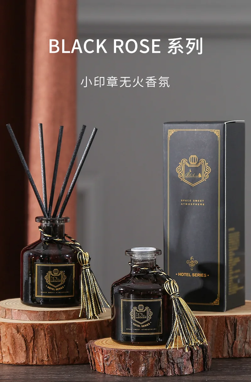 50ml Household Indoor Toilet Deodorant Aromatherapy Bottle Reed Diffuser Set Rattan Dried Flower Lasting Fresh Air Fragrance Set