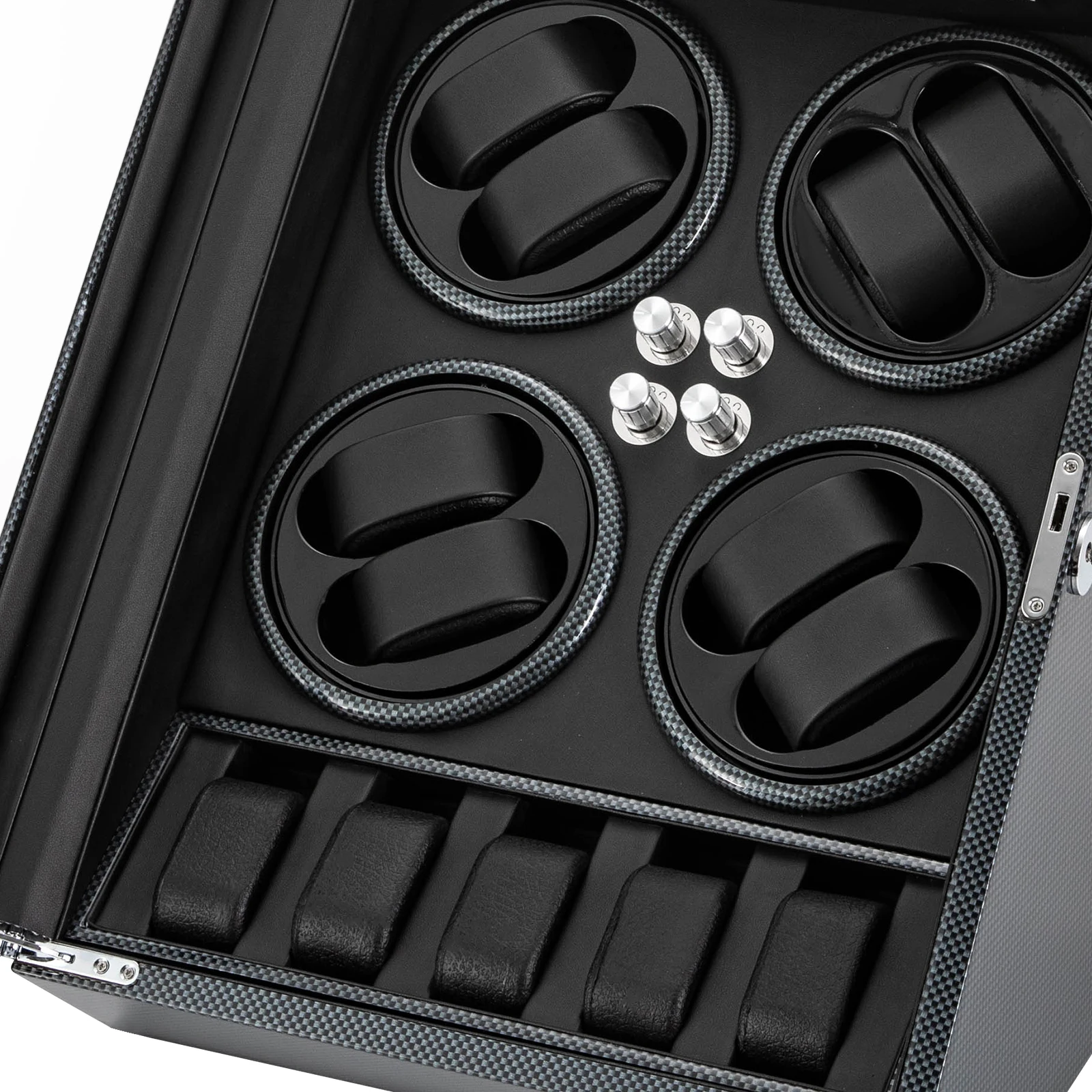 Automatic Watch Winder with Ultra-Quiet Motor and 6 Adjustable Modes, Elegant Carbon Fi... - SKU LAWW1646 - UGI Packaging