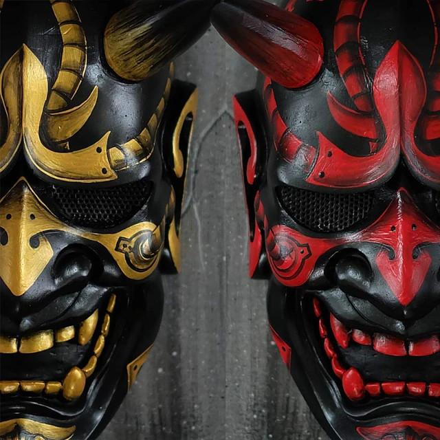 Maschera Cosplay giapponese Oni Samurai maschera fantasma in lattice a  testa piena di Halloween per uomo maschera Samurai spaventosa fredda  Mascara Masquerade divertente - AliExpress
